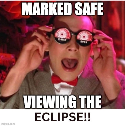 Marked Safe from Viewing the Eclipse | MARKED SAFE; VIEWING THE | image tagged in solar eclipse | made w/ Imgflip meme maker