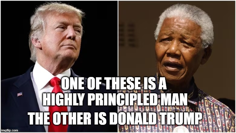ONE OF THESE IS A  HIGHLY PRINCIPLED MAN; THE OTHER IS DONALD TRUMP | made w/ Imgflip meme maker