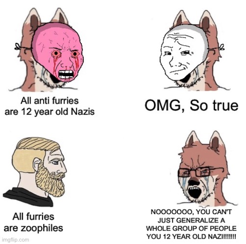 Hypocrisy at its finest | image tagged in anti furry,furry,hypocrisy | made w/ Imgflip meme maker