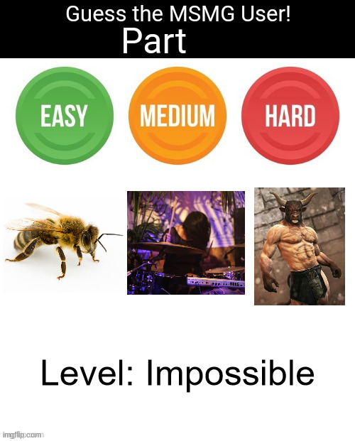 Part 7: Lesser known users | Level: Impossible | image tagged in guess the msmg user | made w/ Imgflip meme maker