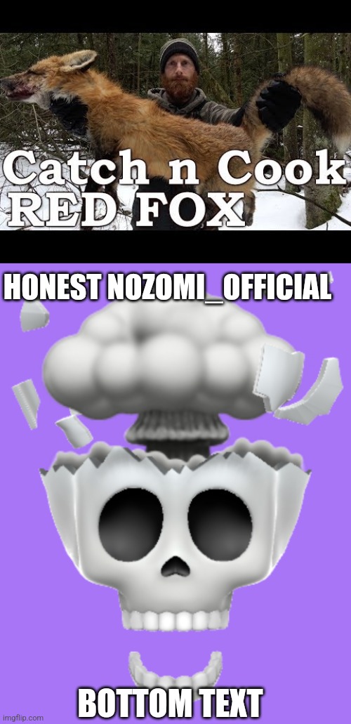 Live reaction | HONEST NOZOMI_OFFICIAL; BOTTOM TEXT | image tagged in shocked brain explode skull emoji iphone,nozomi,live reaction | made w/ Imgflip meme maker