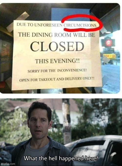 Don't order the beef tips... | image tagged in what the hell happened here,funny signs,restaurant,circumcision | made w/ Imgflip meme maker