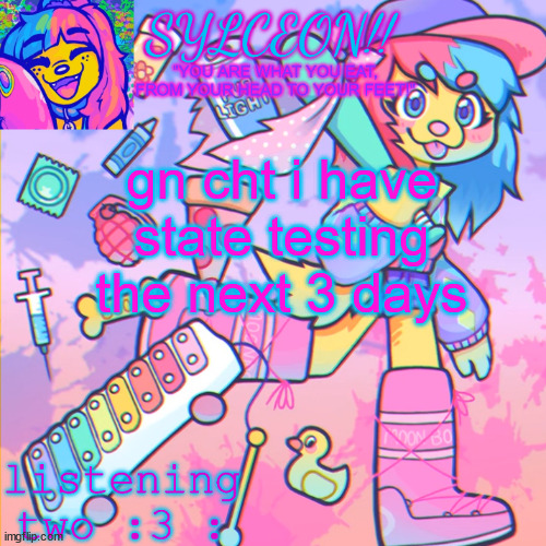 THIS IS SYLCEON SPEAKJIN AND UR LISTENIN 2 4LUNG!! | gn cht i have state testing the next 3 days | image tagged in this is sylceon speakjin and ur listenin 2 4lung | made w/ Imgflip meme maker