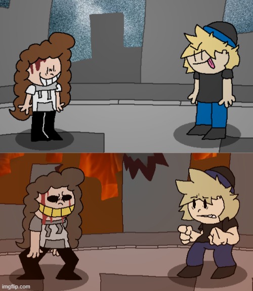 guys look at how much better i've gotten at drawing hands, poses, expressions, etc (top image is a replication of my old art sty | made w/ Imgflip meme maker