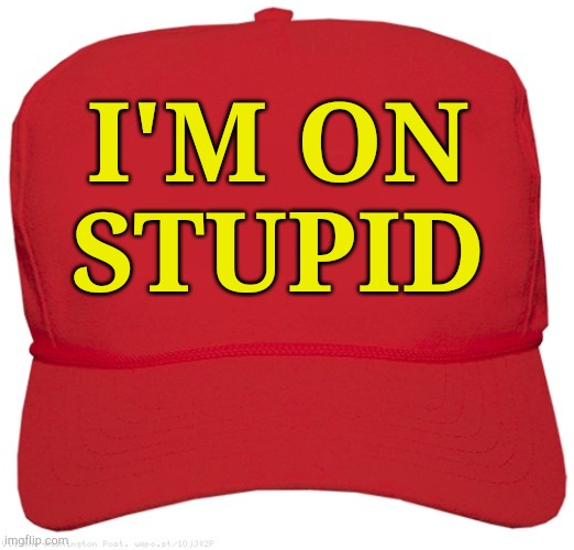 If the hat is red, the brain is dead | I'M ON
STUPID | image tagged in blank red maga hat | made w/ Imgflip meme maker