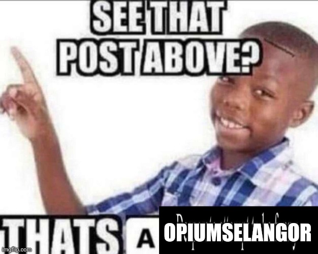 That's a opiumselangor | OPIUMSELANGOR | image tagged in that s a desperate attempt to be funny | made w/ Imgflip meme maker