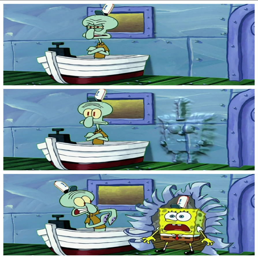 Spongebob Metal wall Blank Meme Template