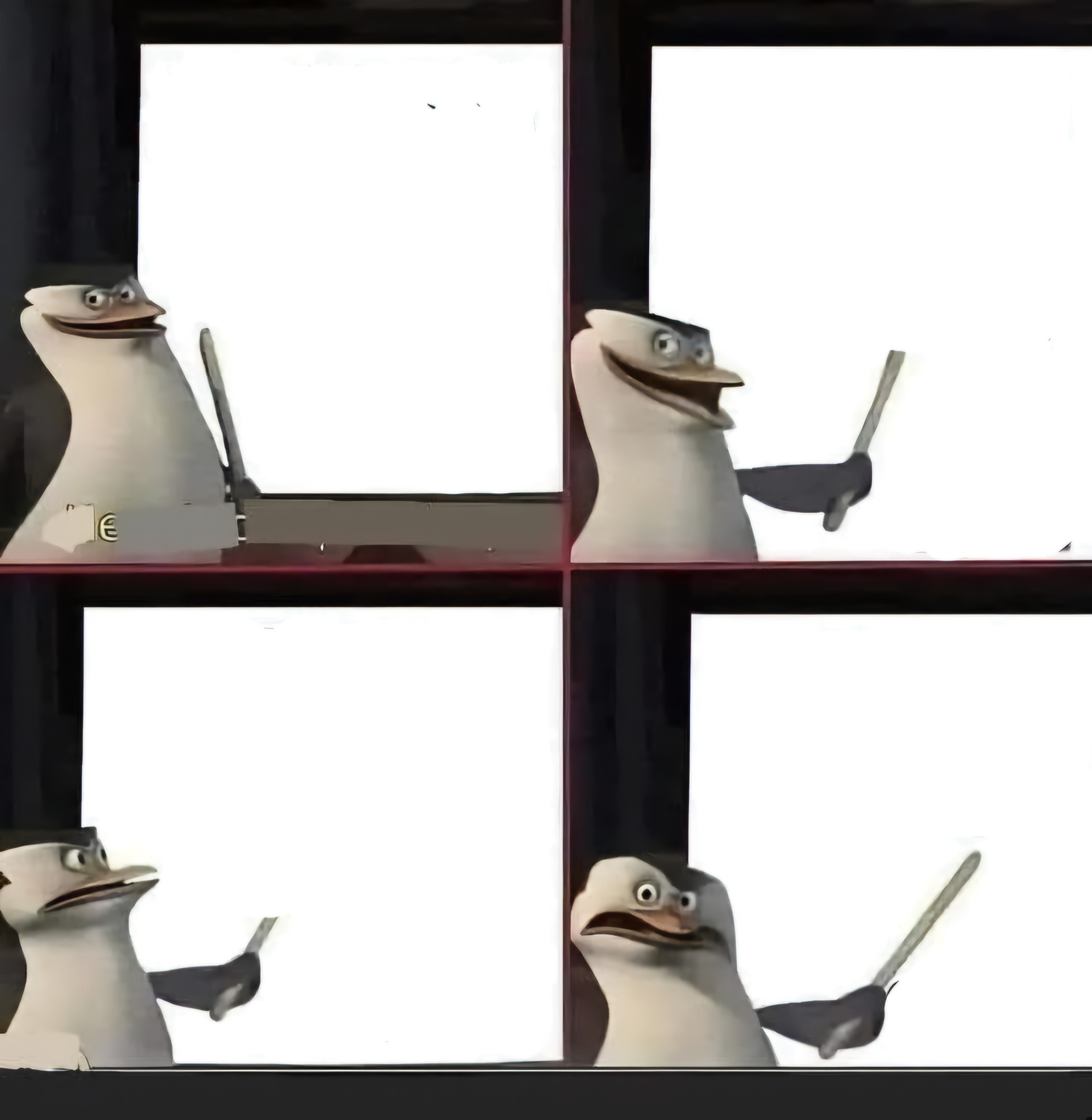 Penguin four panel Blank Meme Template