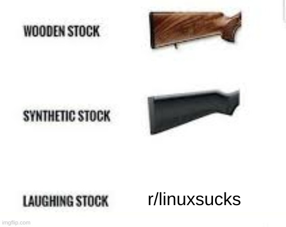 Laughing Stock | r/linuxsucks | image tagged in laughing stock,linux | made w/ Imgflip meme maker
