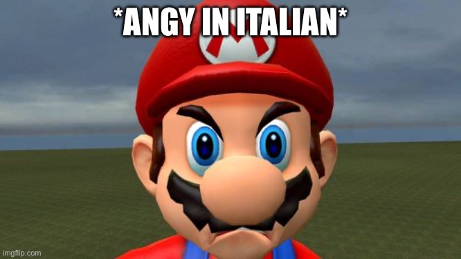Angry Mario | *ANGY IN ITALIAN* | image tagged in angry mario | made w/ Imgflip meme maker