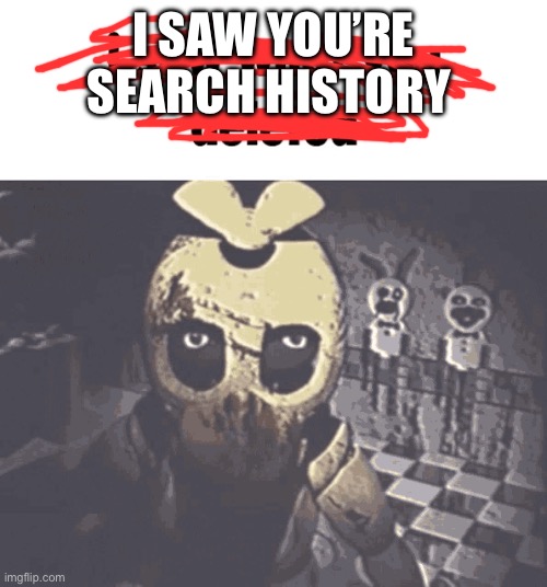 i saw what you deleted | I SAW YOU’RE SEARCH HISTORY | image tagged in i saw what you deleted | made w/ Imgflip meme maker