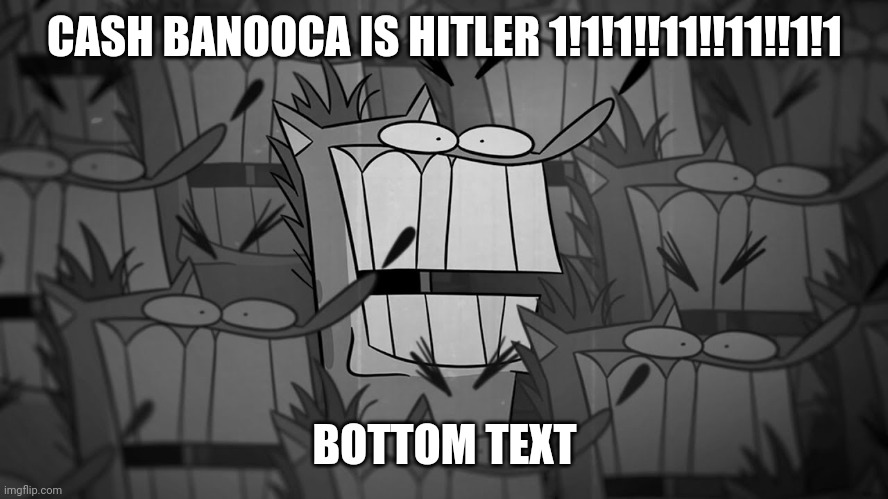 Hell naw | CASH BANOOCA IS HITLER 1!1!1!!11!!11!!1!1; BOTTOM TEXT | made w/ Imgflip meme maker