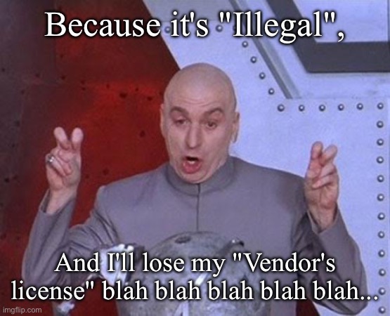 i was casually trying to learn some japanese when i realized how hot the duolingo bird was, the expressions that the bird could | Because it's "Illegal", And I'll lose my "Vendor's license" blah blah blah blah blah... | made w/ Imgflip meme maker