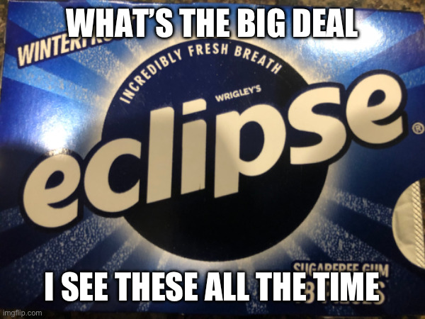 Seriously | WHAT’S THE BIG DEAL; I SEE THESE ALL THE TIME | image tagged in solar eclipse,irony,funny | made w/ Imgflip meme maker