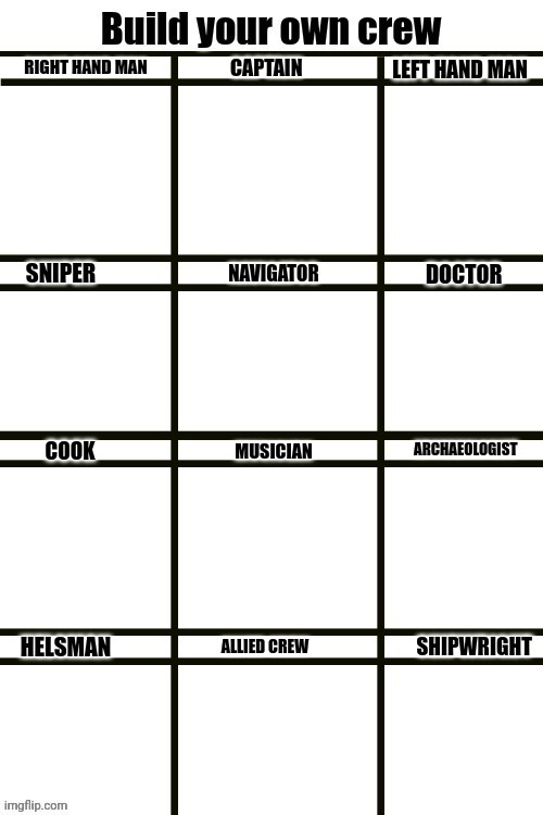 High Quality Build your own crew Blank Meme Template