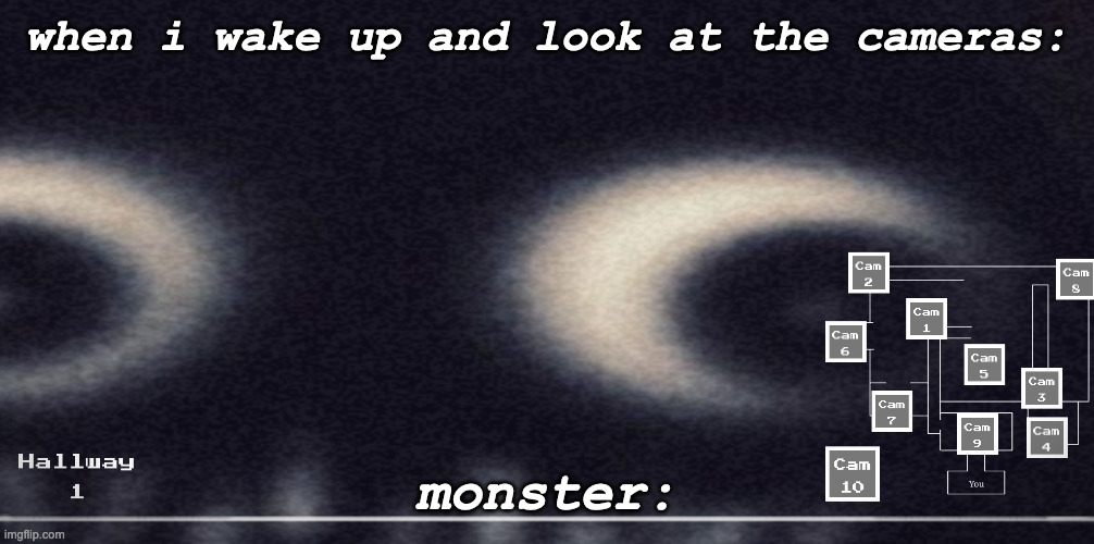 scary ahh monster | when i wake up and look at the cameras:; monster: | image tagged in rblxtheintruder | made w/ Imgflip meme maker