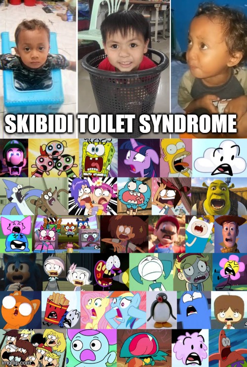 Skibidi Toilet Syndrome Sucks @ss for making kids harmful (Original template by DudePivot47) | SKIBIDI TOILET SYNDROME | image tagged in skibidi toilet syndrome,gen alpha,characters,characters reaction,meme,brainrot | made w/ Imgflip meme maker