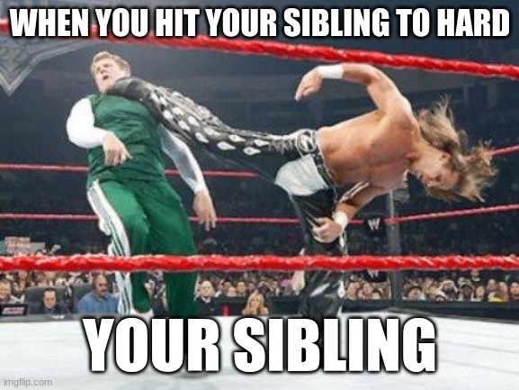 bro is on a different level | WHEN YOU HIT YOUR SIBLING TO HARD; YOUR SIBLING | image tagged in superkick | made w/ Imgflip meme maker