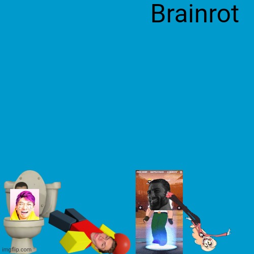 Brainrot | Brainrot | image tagged in blank weezer blue album edit | made w/ Imgflip meme maker