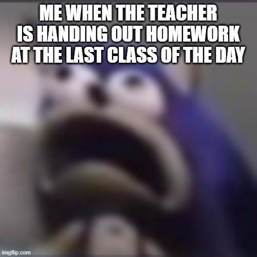 i hate homework | ME WHEN THE TEACHER IS HANDING OUT HOMEWORK AT THE LAST CLASS OF THE DAY | image tagged in distress,memes,school memes,school,school sucks | made w/ Imgflip meme maker
