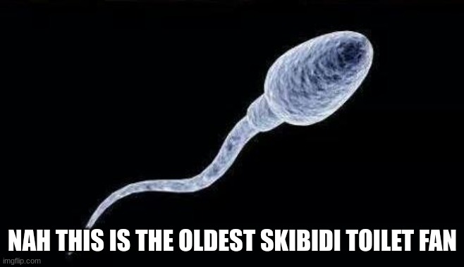 da sperm | NAH THIS IS THE OLDEST SKIBIDI TOILET FAN | image tagged in da sperm | made w/ Imgflip meme maker