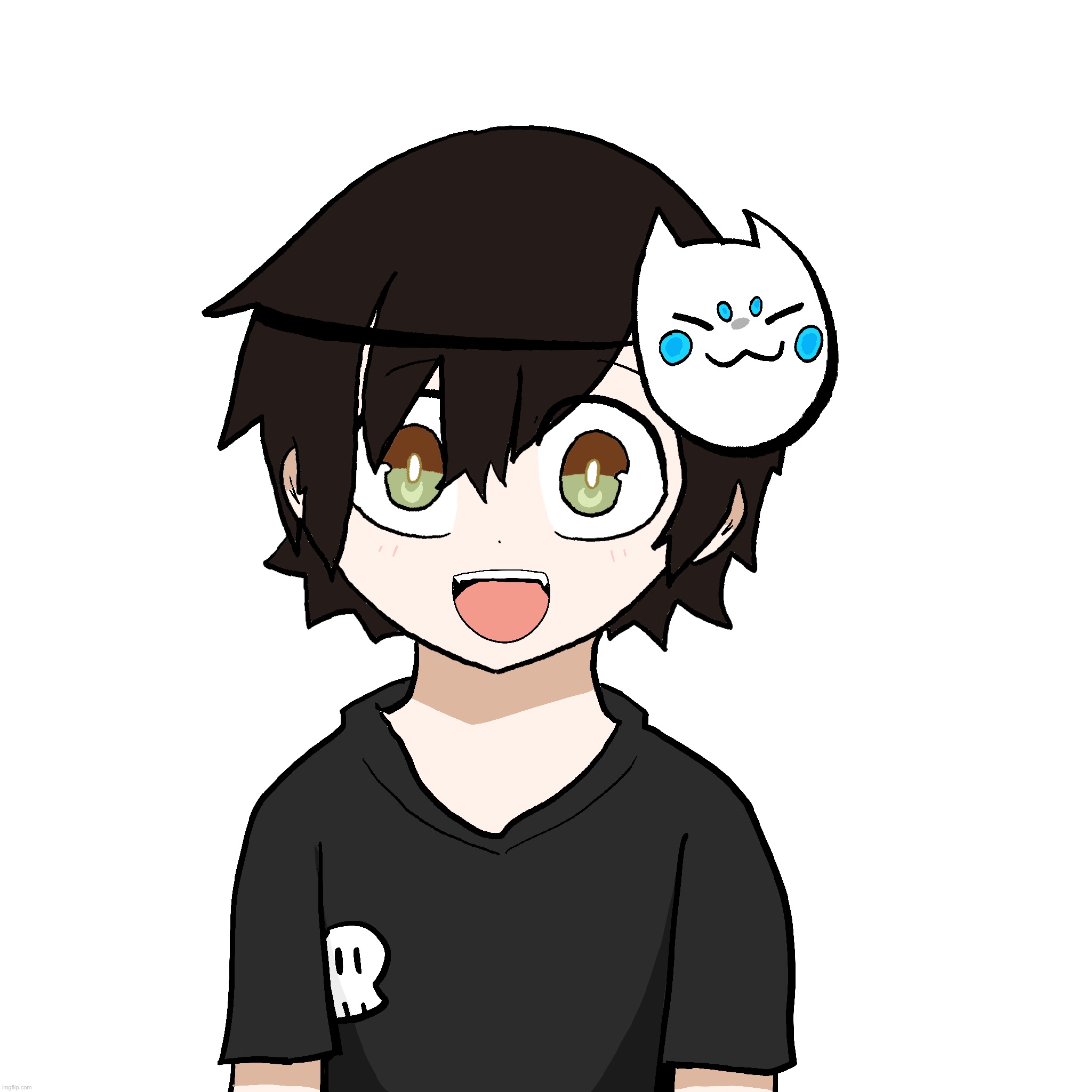 This is my VTUBER! It is mic-activated, meaning it changes to this png when I talk, and I have different keys for feelings | made w/ Imgflip meme maker