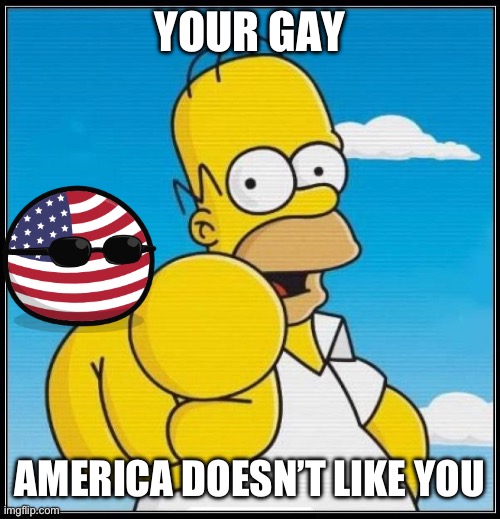 Homer Simpson Ultimate | YOUR GAY; AMERICA DOESN’T LIKE YOU | image tagged in homer simpson ultimate | made w/ Imgflip meme maker