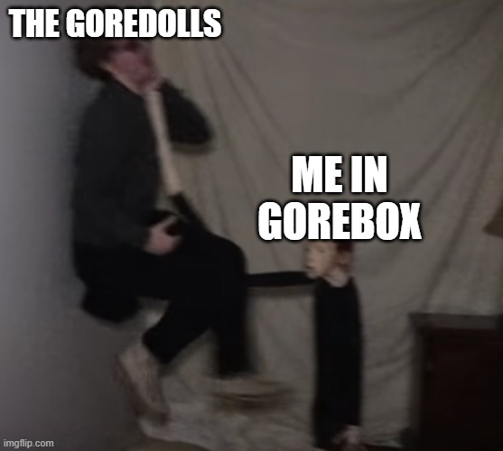 the dolls | THE GOREDOLLS; ME IN GOREBOX | image tagged in life of luxury doll,memes | made w/ Imgflip meme maker