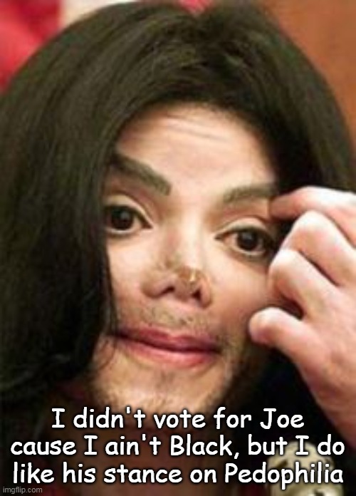 I didn't vote for Joe cause I ain't Black, but I do like his stance on Pedophilia | made w/ Imgflip meme maker