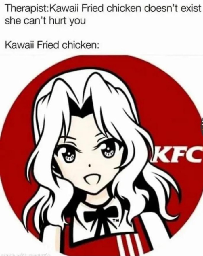 High Quality Kawaii Fried Chicken Blank Meme Template
