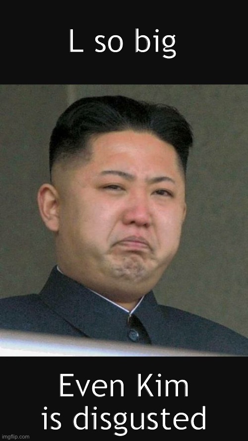 This stream needs legitimate help ☠️ | L so big; Even Kim is disgusted | image tagged in kim jun un gross | made w/ Imgflip meme maker