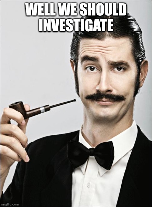 Pompous Pipe Guy | WELL WE SHOULD INVESTIGATE | image tagged in pompous pipe guy | made w/ Imgflip meme maker