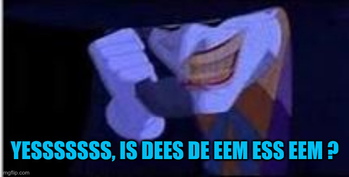 Joker prank call | YESSSSSSS, IS DEES DE EEM ESS EEM ? | image tagged in joker prank call | made w/ Imgflip meme maker