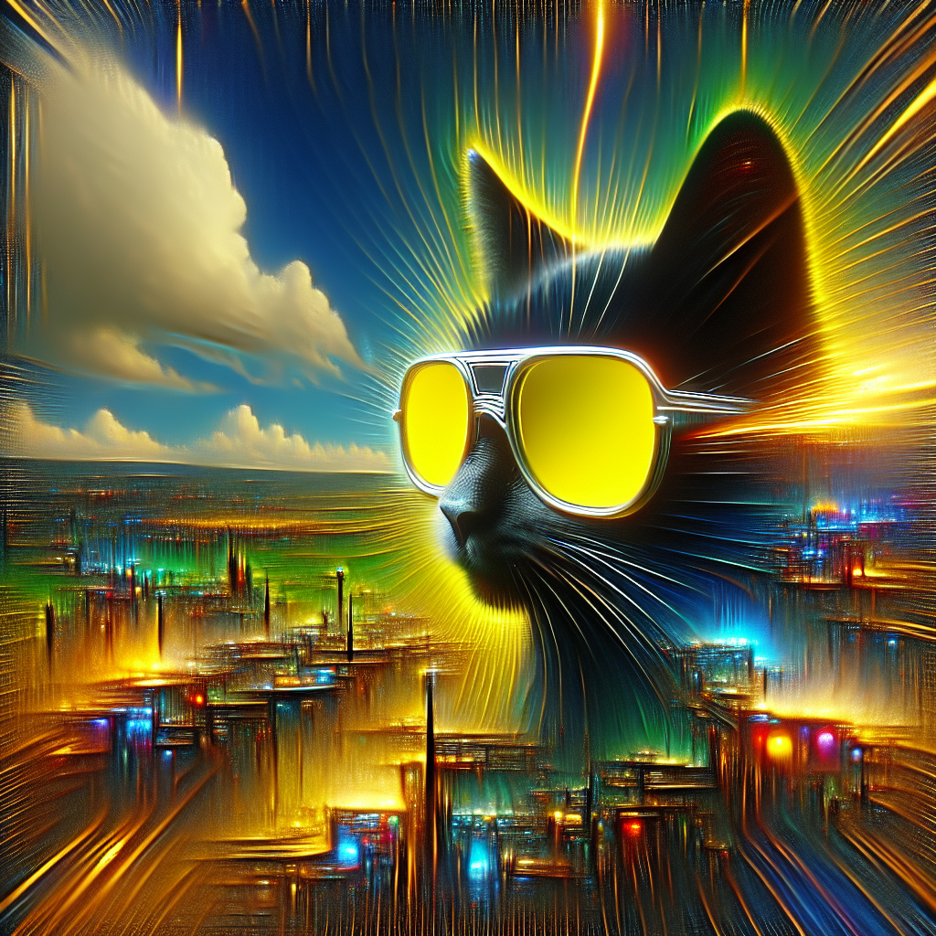 High Quality Black cat with yellow glasses rule the world Blank Meme Template