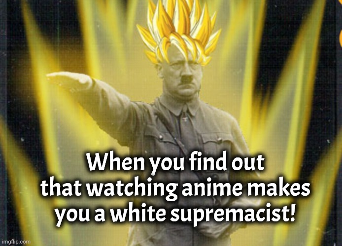Kamehame Nein | When you find out that watching anime makes you a white supremacist! | image tagged in kamehame nein | made w/ Imgflip meme maker