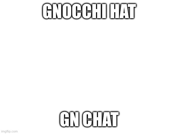 GNOCCHI HAT; GN CHAT | made w/ Imgflip meme maker