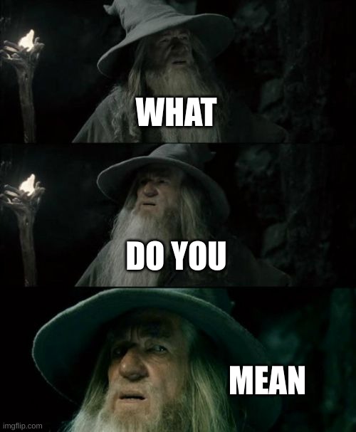 Confused Gandalf Meme | WHAT DO YOU MEAN | image tagged in memes,confused gandalf | made w/ Imgflip meme maker