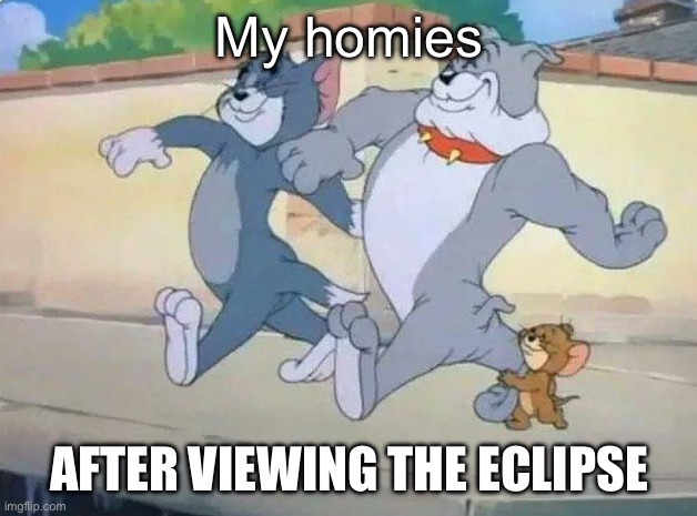 Eclipse | My homies AFTER VIEWING THE ECLIPSE | image tagged in me and my homies | made w/ Imgflip meme maker