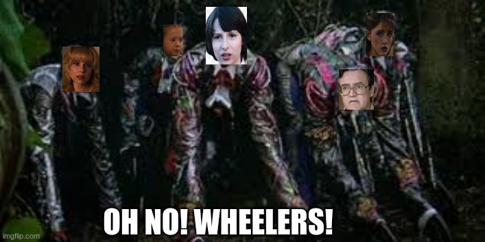 Oh no! Wheelers! | OH NO! WHEELERS! | image tagged in wizard of oz,stranger things,eleven stranger things,robin stranger things meme,wheel | made w/ Imgflip meme maker