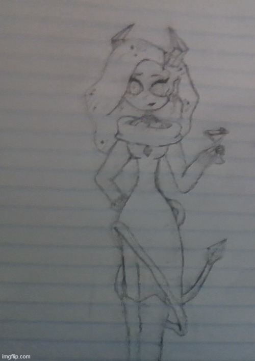 meet Vynx, my hazbin hotel oc. Rate her 1-10. srry for bad cam qualtiy. | made w/ Imgflip meme maker