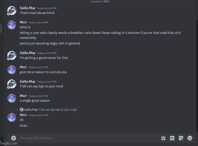 Ermmm that’s mod abuse - Sallie | made w/ Imgflip meme maker