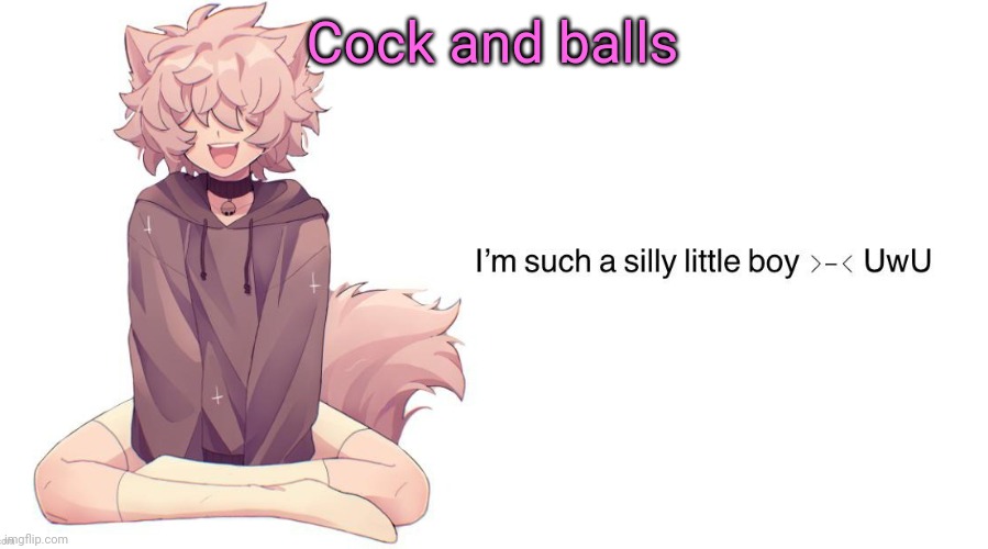 Silly_Neko announcement template | Cock and balls | image tagged in silly_neko announcement template | made w/ Imgflip meme maker