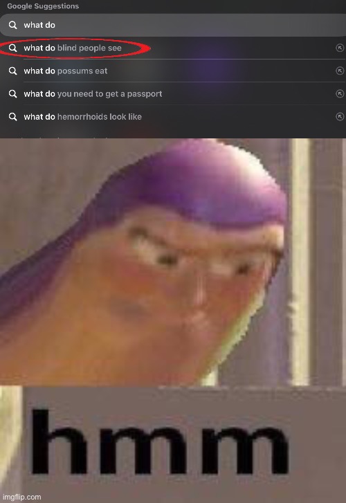 I WONDER IF THEY CAN EVEN SEE | image tagged in buzz lightyear hmm,memes | made w/ Imgflip meme maker
