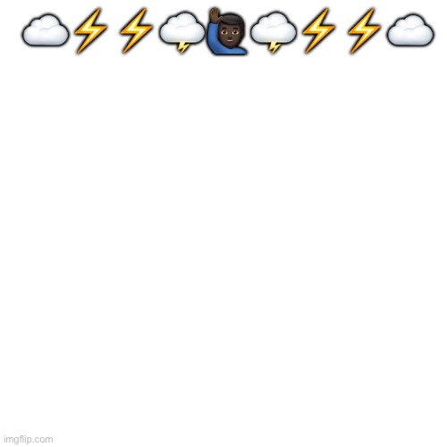Thunder and lightnings | ☁️⚡️⚡️🌩️🙋🏿‍♂️🌩️⚡️⚡️☁️ | image tagged in memes,blank transparent square | made w/ Imgflip meme maker