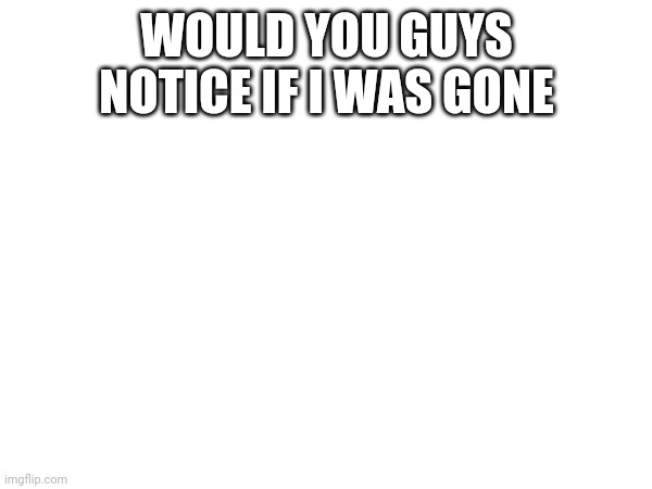 WOULD YOU GUYS NOTICE IF I WAS GONE | made w/ Imgflip meme maker