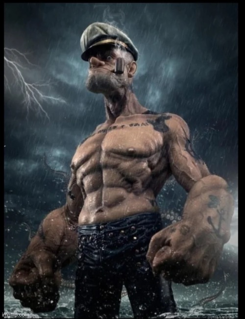 popeye in the rain | image tagged in popeye in the rain | made w/ Imgflip meme maker