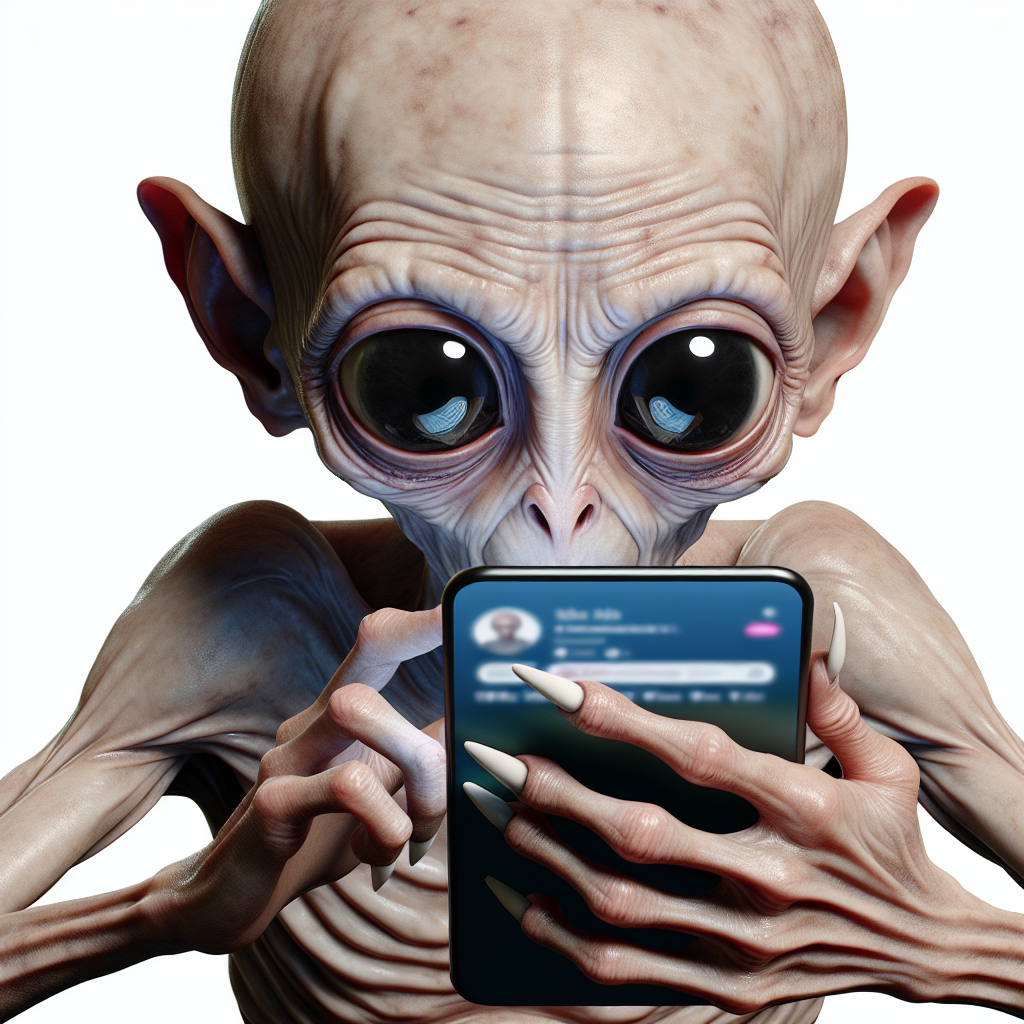 Gollum checking twitter obsessively for someone to post Blank Meme Template