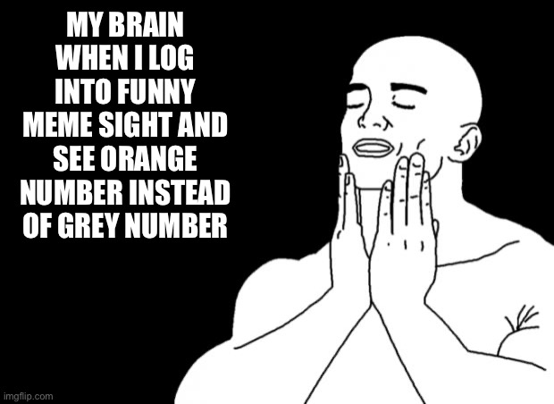 Pleasure | MY BRAIN WHEN I LOG INTO FUNNY MEME SIGHT AND SEE ORANGE NUMBER INSTEAD OF GREY NUMBER | image tagged in pleasure,imgflip,imgflip users,brain,dopamine | made w/ Imgflip meme maker