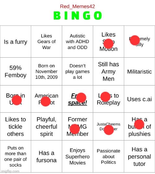 Red_Memes42 Bingo! | image tagged in red_memes42 bingo | made w/ Imgflip meme maker