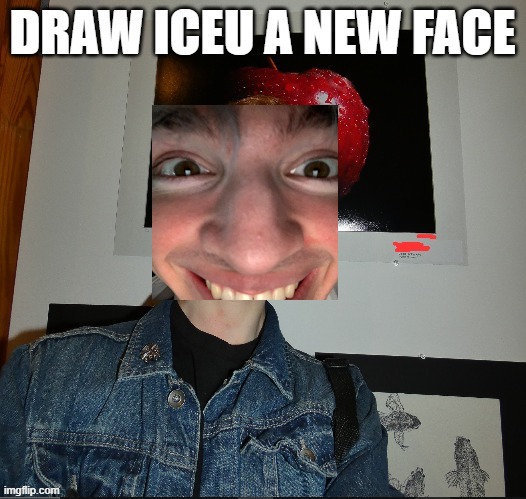 new face | image tagged in draw iceu a new face,lol so funny,iceu | made w/ Imgflip meme maker